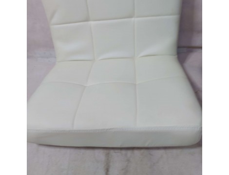 Krzesło barowe kosmetyczne fryzjerskie fotel z oparciem białe Outlet - 8
